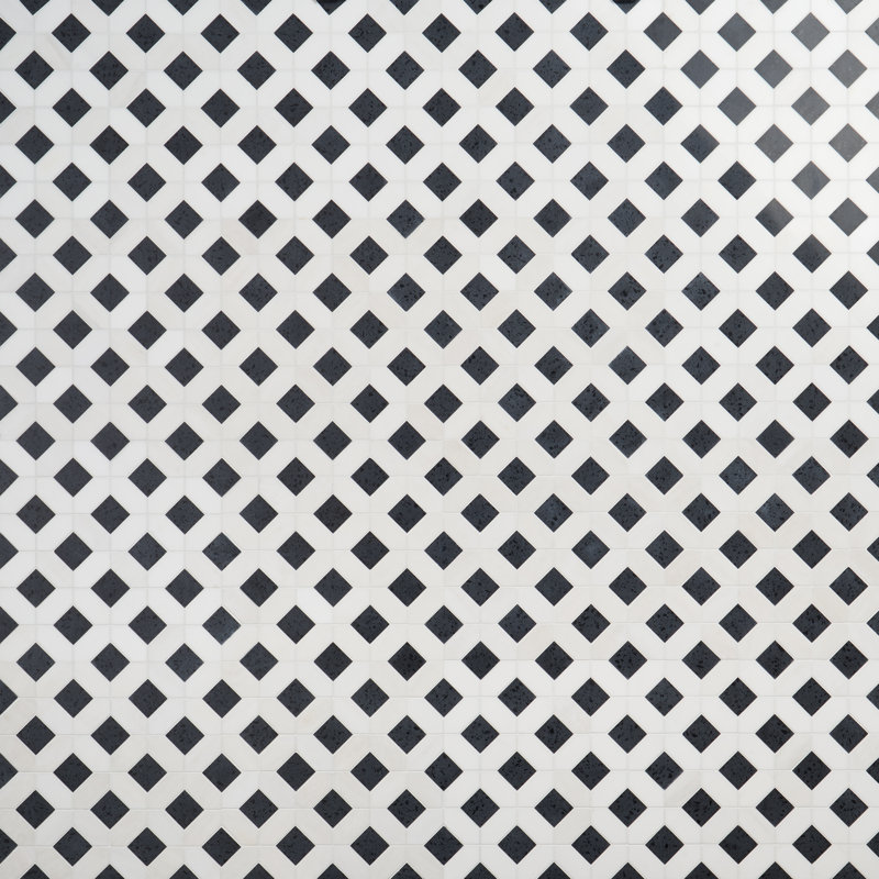 Lupa 12" x 12" Grid Mosaic Wall & Floor Tile, Pepper Black