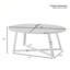 Table basse moderne en bois ovale avec surface durable et pieds en bois d'hévéa robustes, parfaite pour les salons contemporains.
