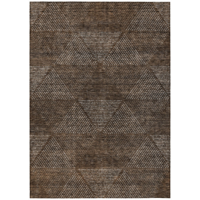 Tapis intérieur / extérieur en polyester tissé à la machine Malchow, Rectangle de 10 pi x 14 pi