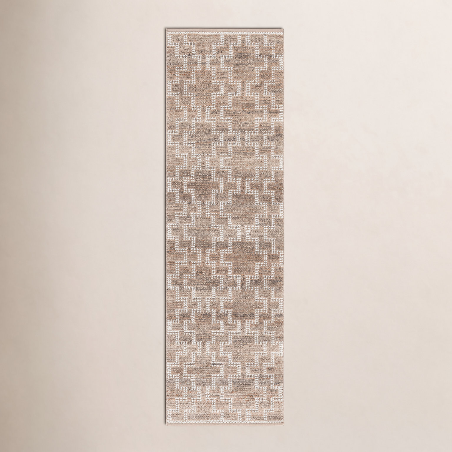 Hand-Woven Geometric Outdoor Rug, 2'-3" X 8'-0" Runner
