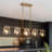 Elisabette 5 - Light 41.5'' W Linear Glam Gray Glass Kitchen Island Pendant