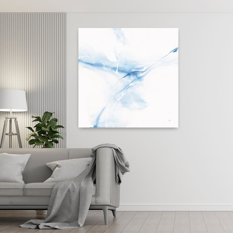 Marbre bleu II, art contemporain abstrait, H 48 po x l 48 po