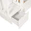 Lit double au-dessus d'un lit superposé, couleur blanche, tablettes ouvertes et 6 tiroirs pour courtepointes, escalier avec compartiments de rangement, divisible en deux lits - plusieurs tiroirs de lit, montée sécuritaire en quatre étapes, barrière de sécurité supérieure-1862387543