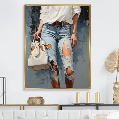 Denim Fashion First Woman III, reproduction d'art sur toile