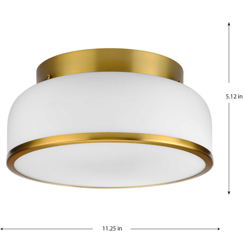 Asuna Glass Flush Mount, Brushed Bronze