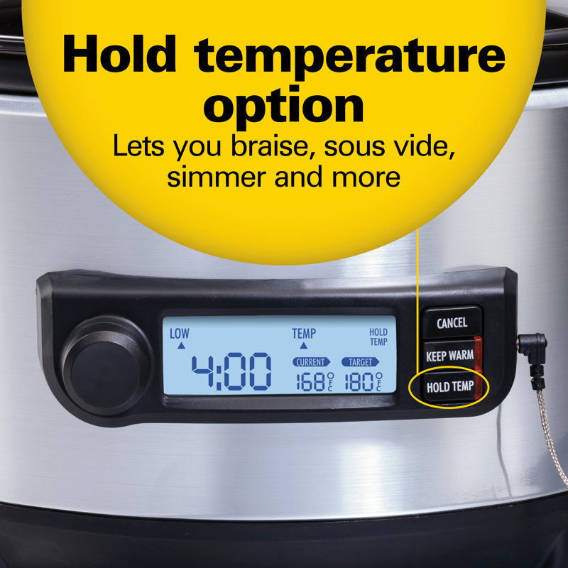 Hamilton Beach 6 Qt Stainless Steel Slow Cooker with Timer