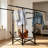 Portable Foldable Clothes Drying Rack with Adjustable Double Extendable Rods, Black-130624751