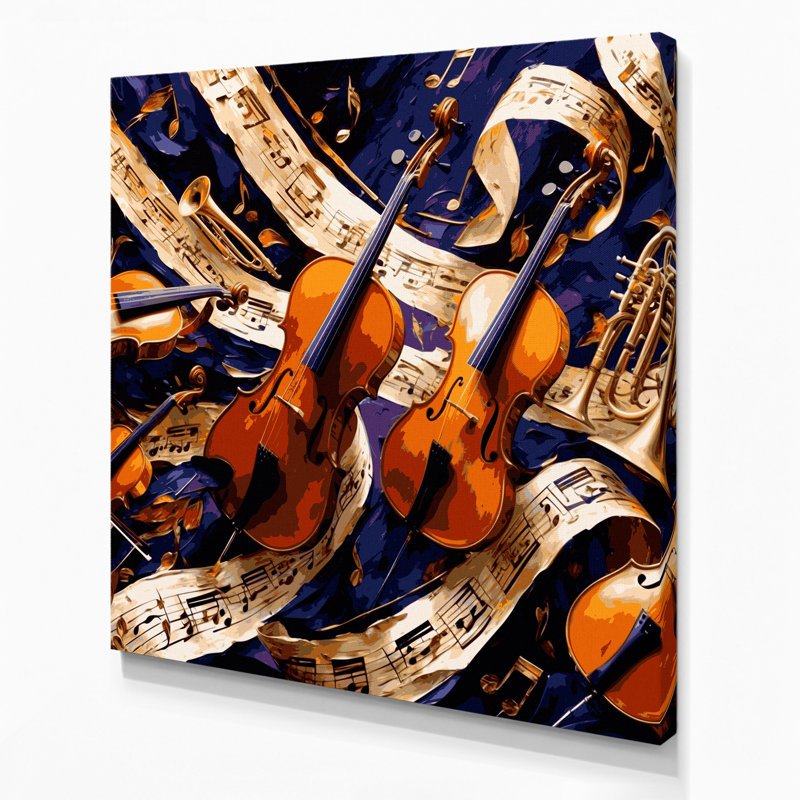 Art mural sur toile mauve Music Music