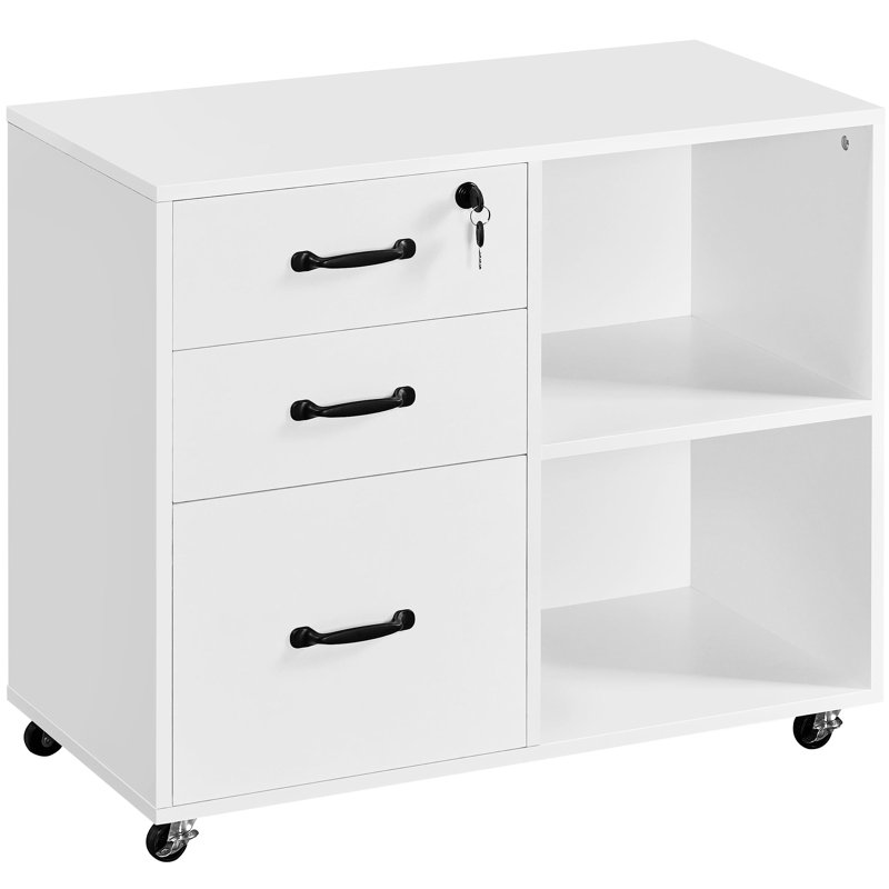 80cm Wide 3 -Drawer File Cabinet, White