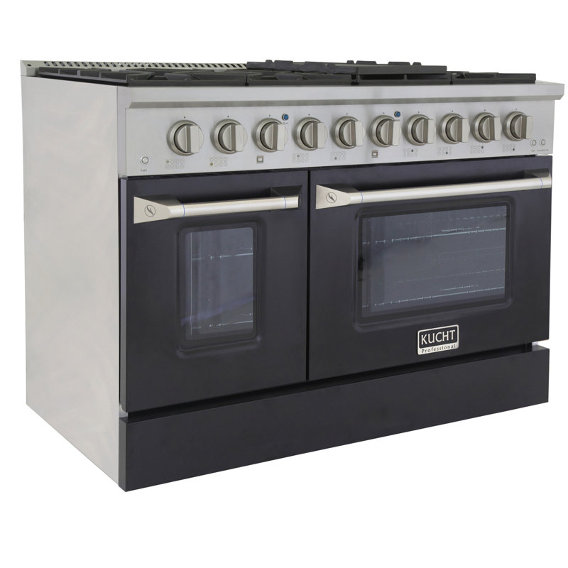 Kucht 48'' W Dual Fuel Range, Black, Liquid Propane