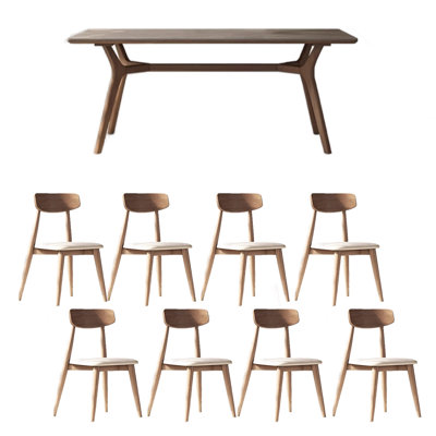 Ensembles de table de salle à manger modernes en bois massif avec plaques en pierre.