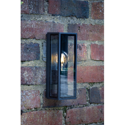 Bodrul Matt Grey 26cm H Outdoor Wall Lantern