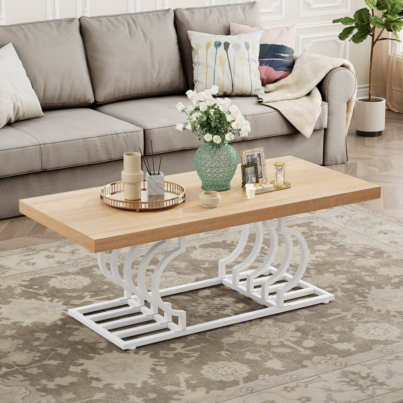 Coffee Table, Beige, White