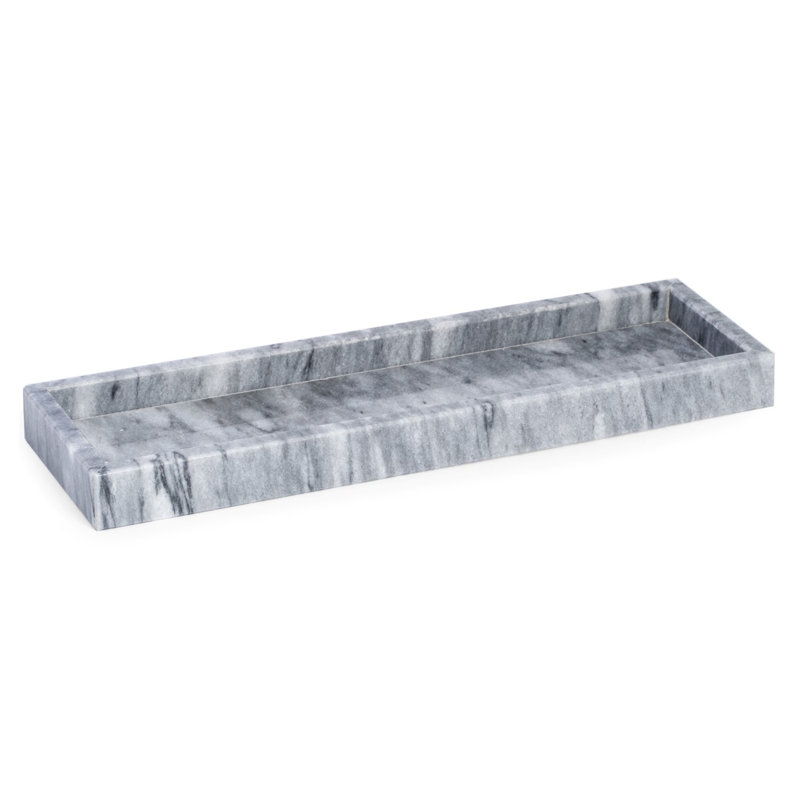 Graciela Marble Bathroom Tray, Cloud Grey