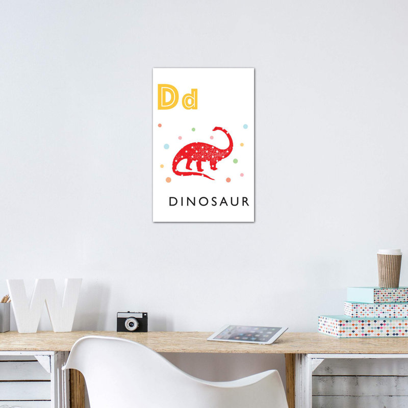 Alphabet Flash Cartes D - impression d'art graphique, Toile tendue, Pas de tapis, H 26 po x l 18 po x 1,5 po