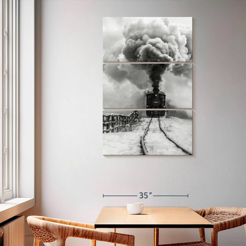 BW Old Train, 65" H x 42" W