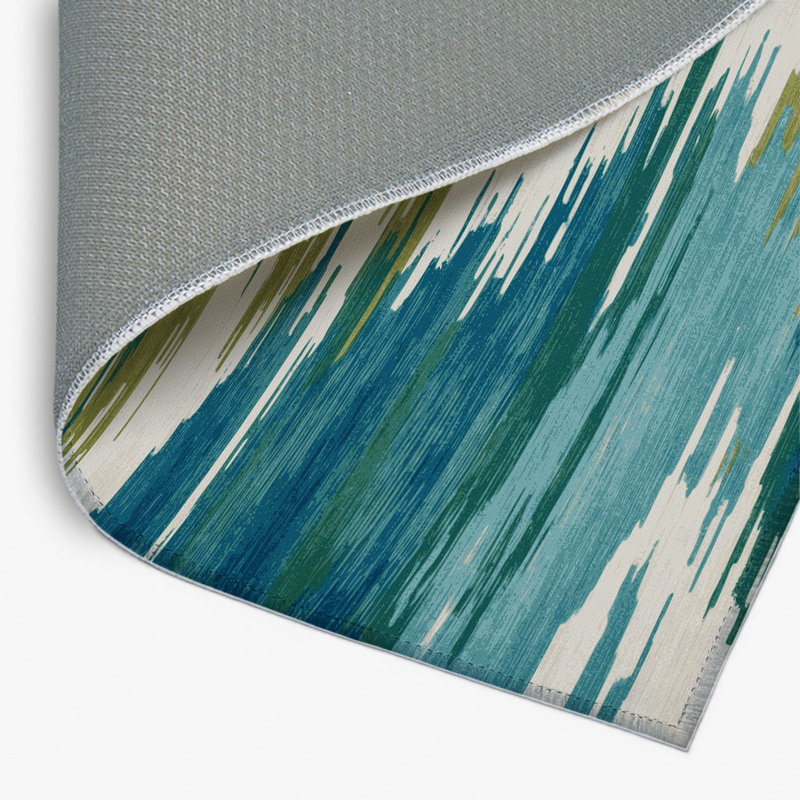 Tapis intérieur et extérieur vert Watercolor, Rectangle 4pi x 6 pi