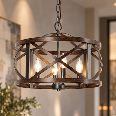 Ifill 4-Light Dimmable Drum Chandelier