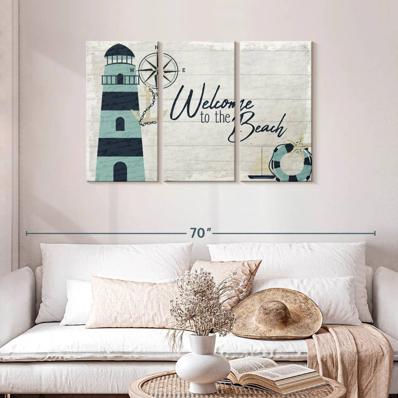 Tergel «Welcome To The Beach» en bois, H 28 po x l 45 po