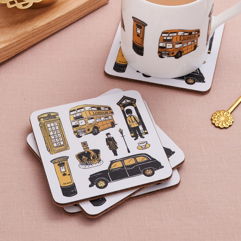 Cork Square 4 Piece Coaster Set