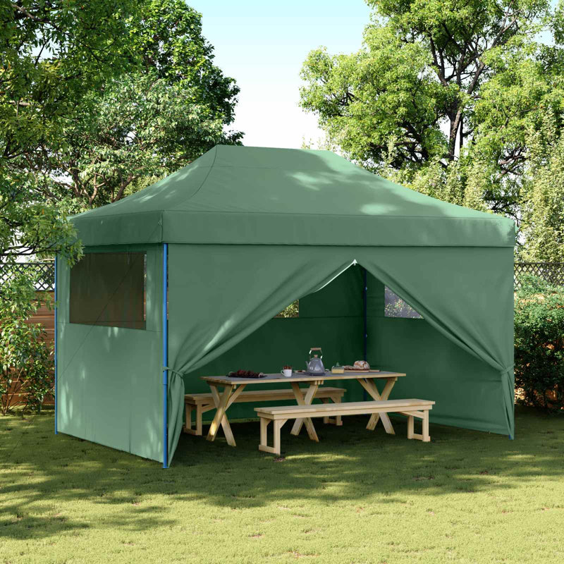 Vidaxl Foldable Tent Pop-Up Outdoor Party Tent Garden Gazebo Canopy Shelter, Blue, Green, 315cm H x 410cm W x 279cm D