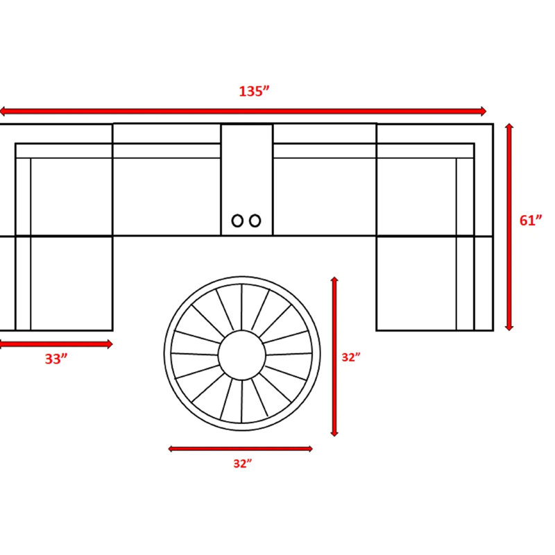 Ensemble modulaire de patio 8 pièces avec coussins durables entièrement assemblé