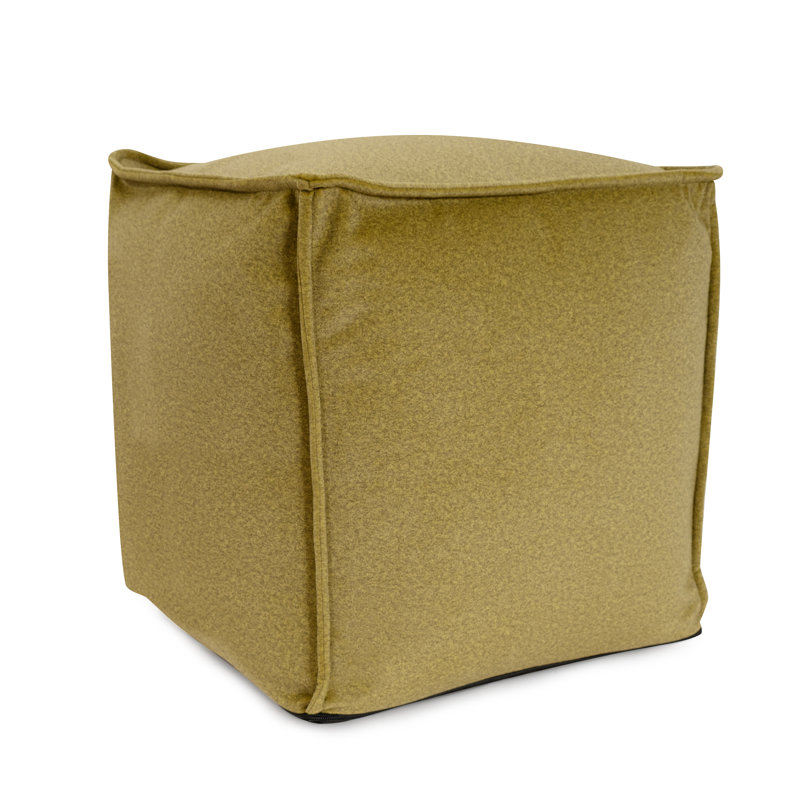 Qiviut Green Square Pouf, Green 
