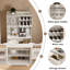 Buffet avec huche - Buffet de cuisine de ferme moderne avec 2 tiroirs et portes de grange, station de café ou armoire à boissons pour la salle à manger