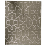 Hand Knotted Area Rug in Yellow And White