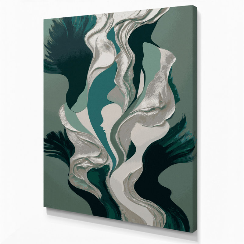 Abstrait art figuratif gris sur toile 15, H 14 po x l 11 po