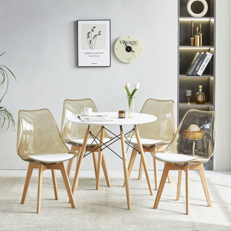 Dining Chair, White, Beige