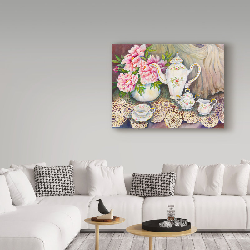 Deetra «Tea Time Pink», reproduction de peinture acrylique sur toile tendue, H 24 po x l 32 po x P 2 po