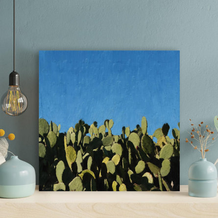 " Field Of Green Cactus Plant " Painting Print on Canvas
