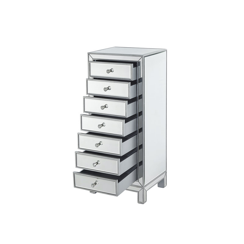 Fairgrove 18'' W 7 - Drawer Dresser, Antique Silver