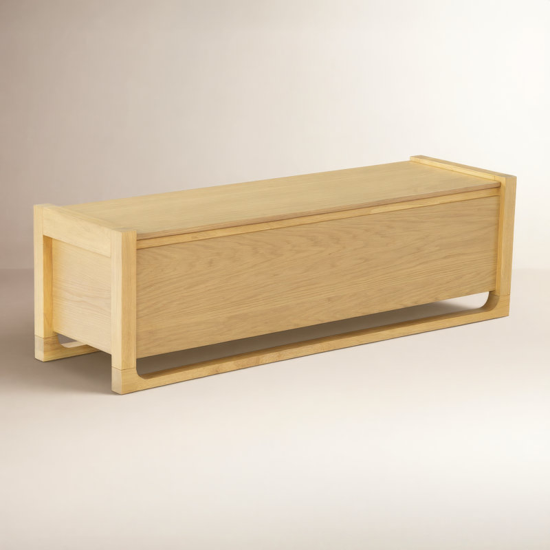 Banc de rangement en bois Tyrell, Naturel