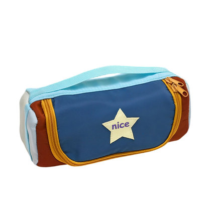 pencil bin Large-capacity Color-clashing Pencil Case Portable Stationery Bag  Storage Bag Small Size Multi-layer Stationery Pencil Case