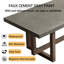 Table de salle à manger rectangulaire en bois massif gris ciment-1818331156