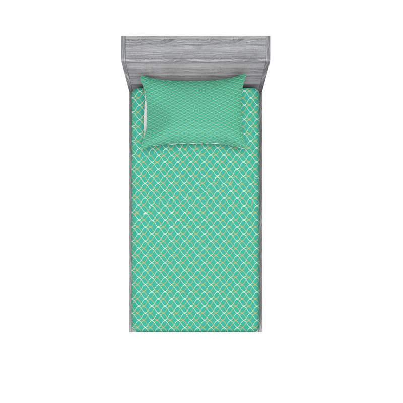 Ensemble de draps géométrique optique illusion, Ensemble de draps pour lit simple avec drap-housse