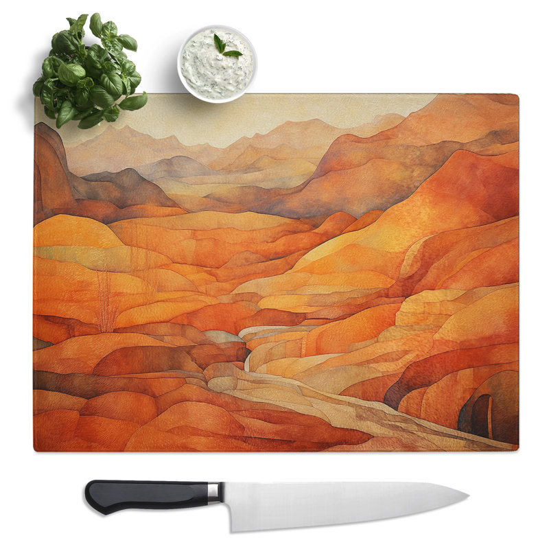 Desert Abstract No.2  Glass Chopping Board