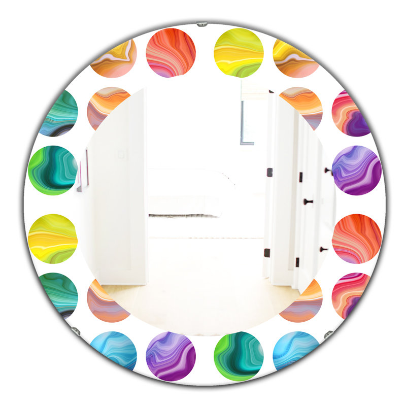 Miroir d'appoint circulaire et moderne, H 23,6 po x l 23,6 po