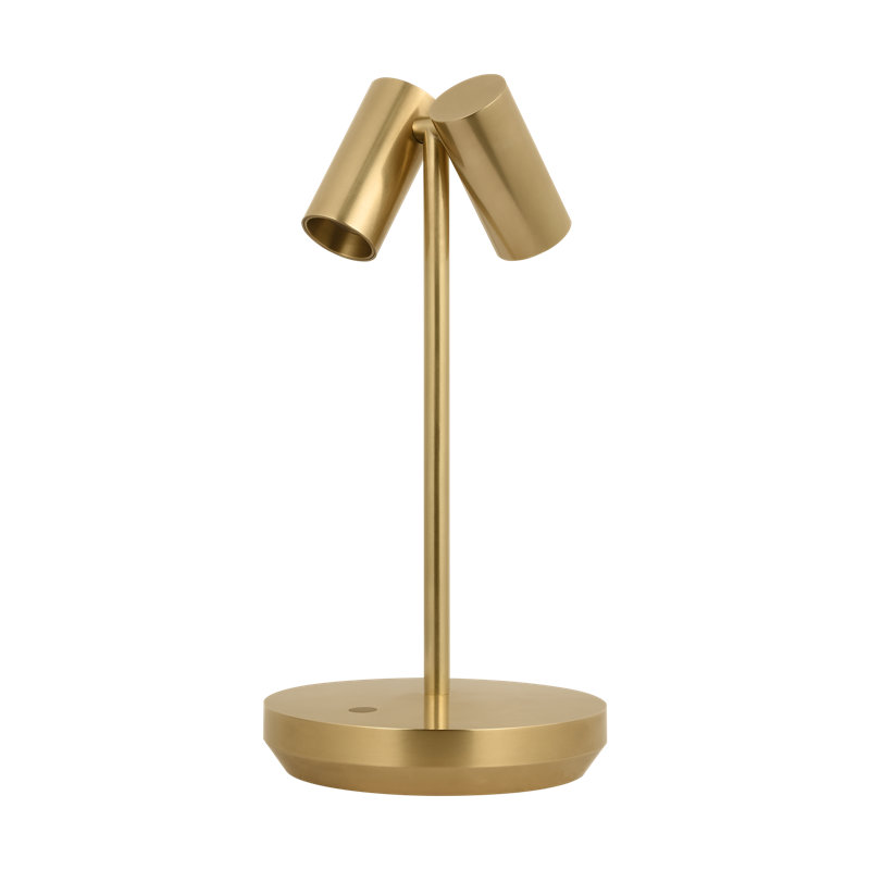 Doppia Short Accent Rechargeable Table Lamp, Gold
