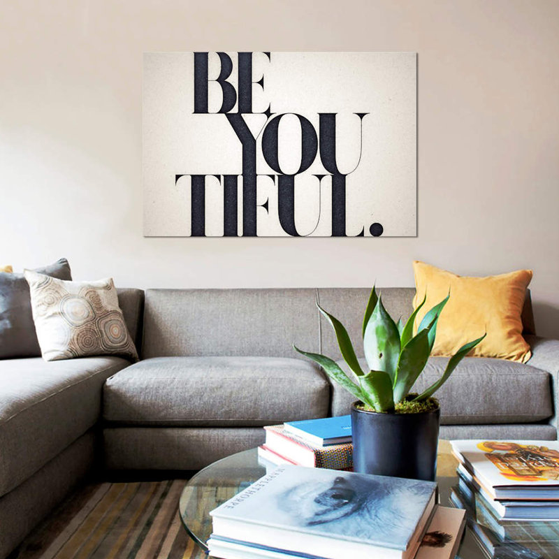 «Be You Torable», art textuel sur toile, H 26 po x l 40 po, Toile tendue, Sans cadre