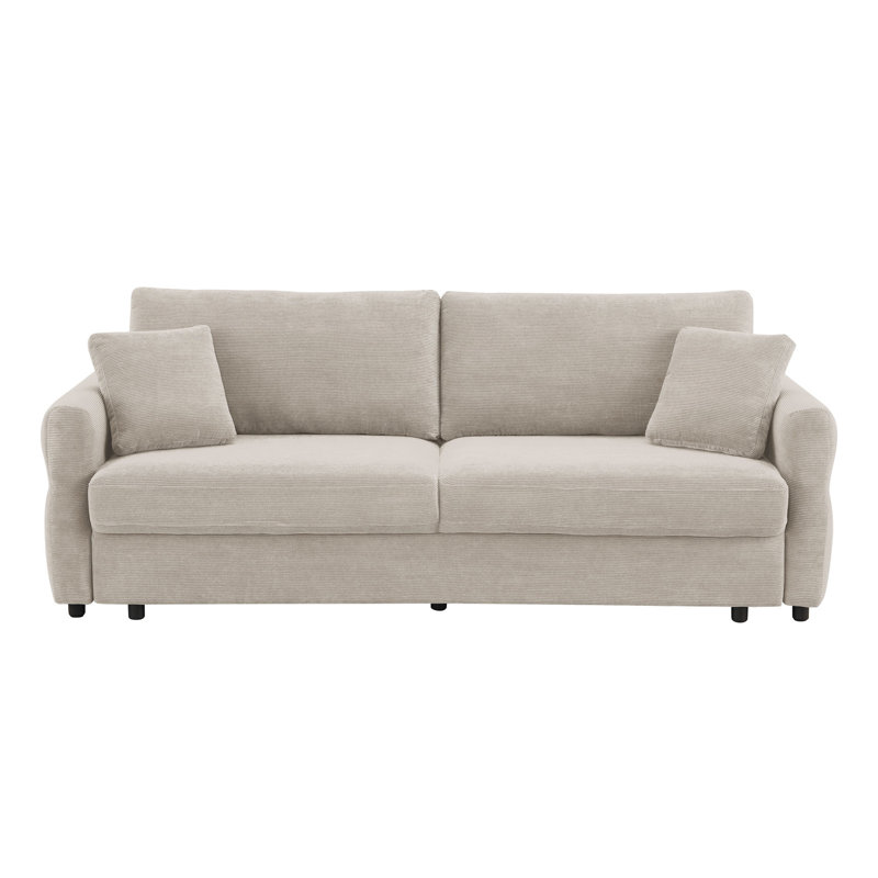 Canapé-lit en tissu beige - 93 po Paquet profond pour un lit de rangement à livraison sécurisée de 230,3 lb, Beige