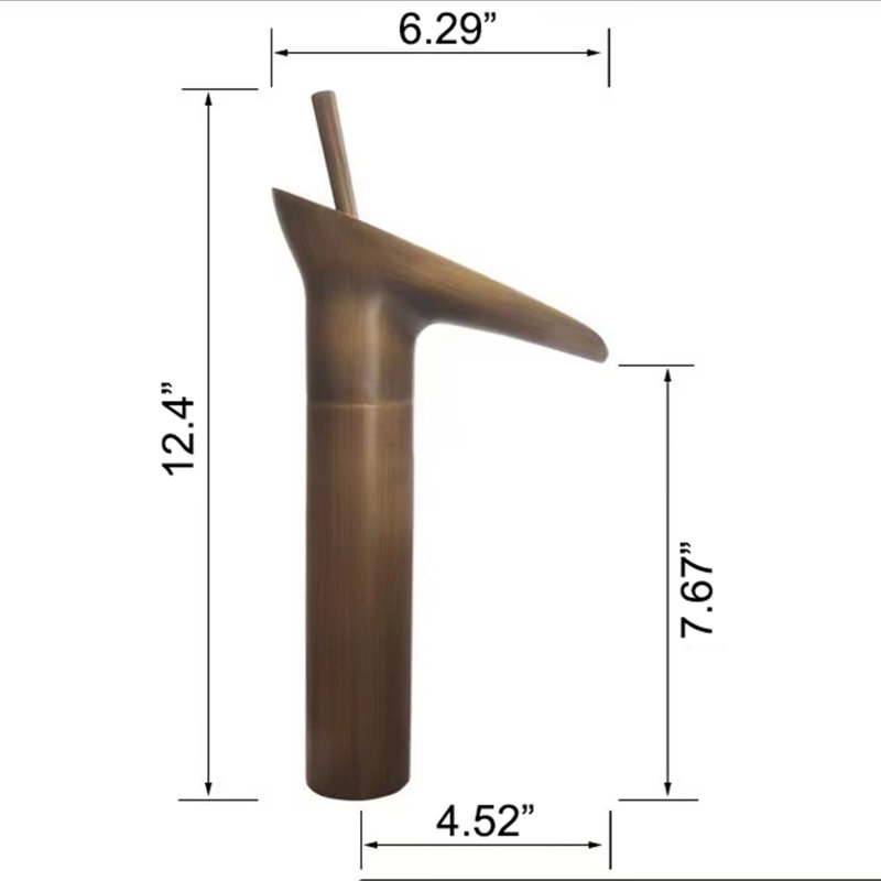 Robinet de lavabo de salle de bain monotrou en laiton massif, robinet de lavabo fixé au comptoir