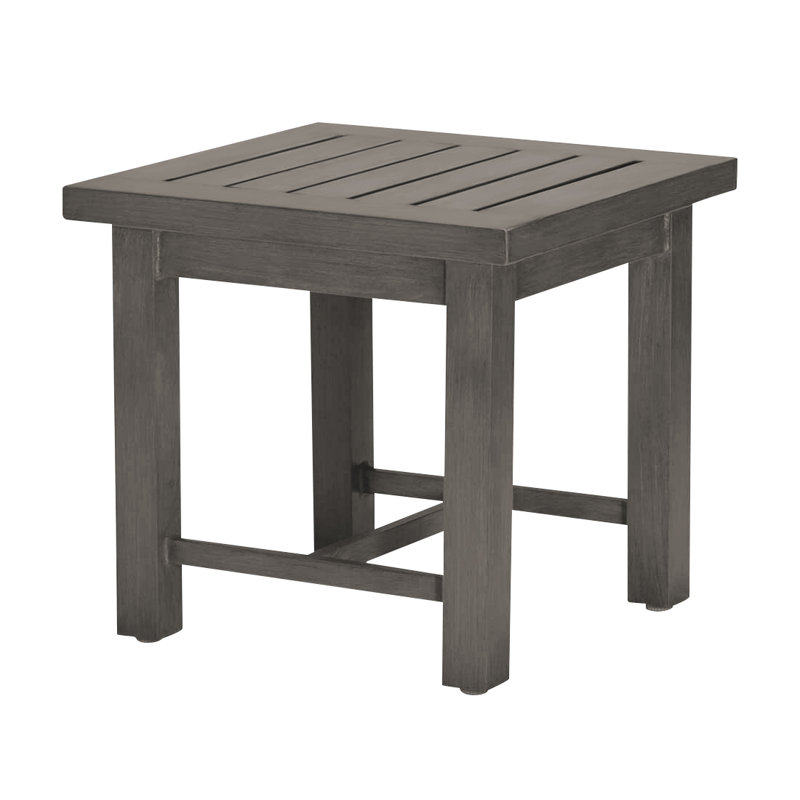 Club Aluminum Outdoor Side Table, Slate Gray