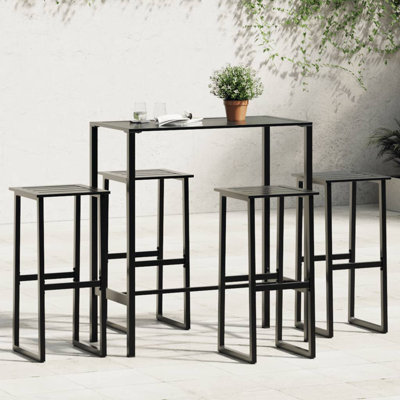 Alexxandra 4 - Person Metal Patio Dining Set with Rectangular Table