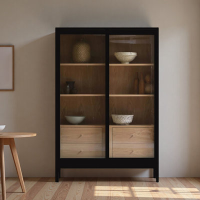 Multifunctional minimalist glass bookcase