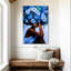 Fille aux cheveux bleus sur toile-621352636