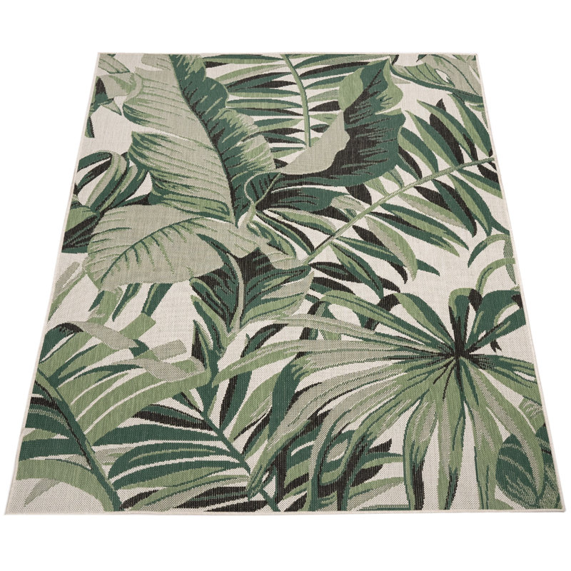 Lanoue Floral Indoor / Outdoor Rug, Rectangle 3'11" x 5'7"