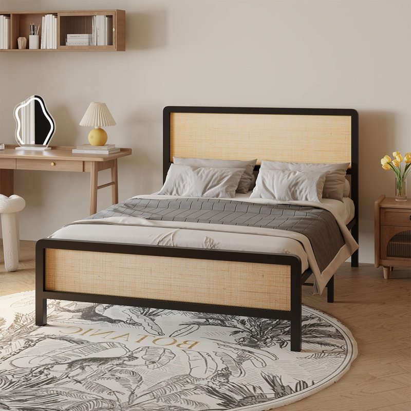 Structure de lit Cane Boho, Grand lit
